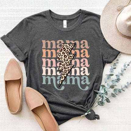 MAMA Round Neck Short Sleeve T-Shirt