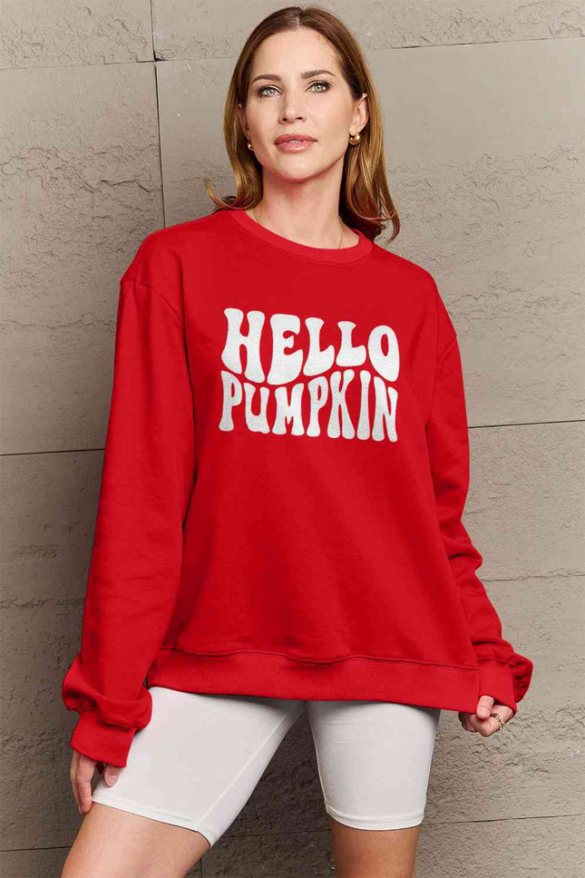 Simply Love Full Size HELLO PUMPKIN Graphic Sweatshirt