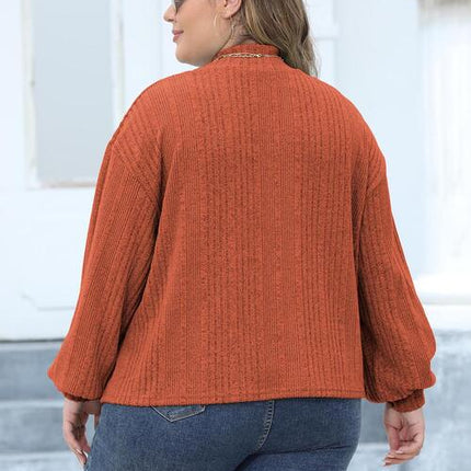 Plus Size Mock Neck Long Sleeve Knit Top