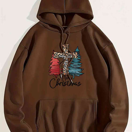 MERRY CHRISTMAS Graphic Drawstring Hoodie