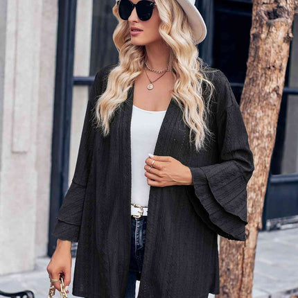 Eyelet Bell Sleeve Cardigan