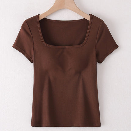 Square Neck Short Sleeve T-Shirt