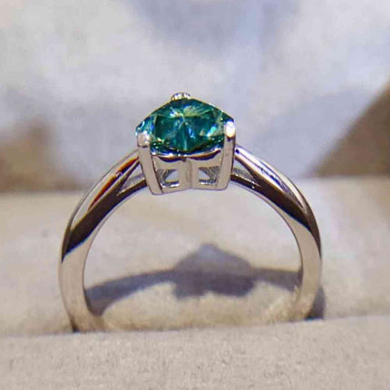 1 Carat Moissanite Heart 925 Sterling Silver Ring