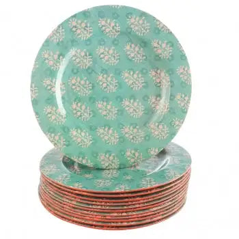 Studio California Solina 12 Piece 9 Inch Melamine Dessert Plate in Aqua