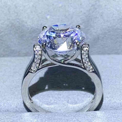 5 Carat Moissanite Platinum-Plated Ring