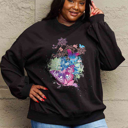 Simply Love Simply Love Full Size Butterfly Graphic Sweatshirt