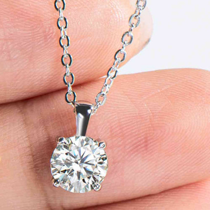 925 Sterling Silver 1 Carat Moissanite Chain-Link Necklace