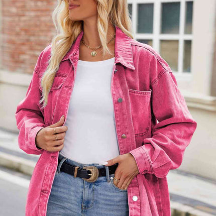 Button Up Denim Jacket with Pockets