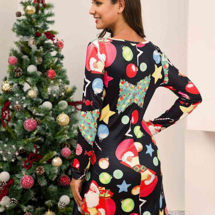 Full Size Christmas Long Sleeve Dress