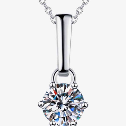1 Carat Moissanite 925 Sterling Silver Chain-Link Necklace