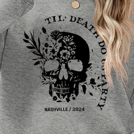 Graphic Round Neck Dropped Shoulder Sweatshirt