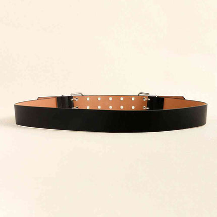 PU Leather Two Row Eyelet Belt