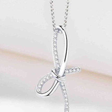 Zircon Bow Pendant Necklace