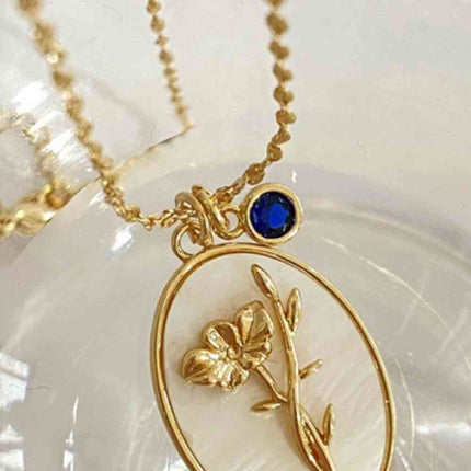 Flower Shell Pendant Copper Necklace