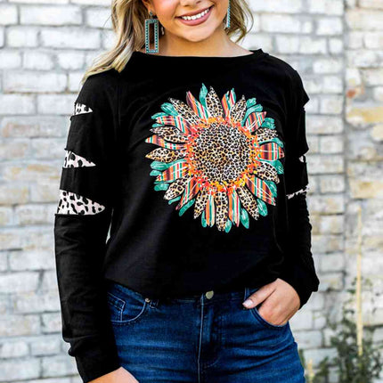 Graphic Leopard Patch Sweatshirt