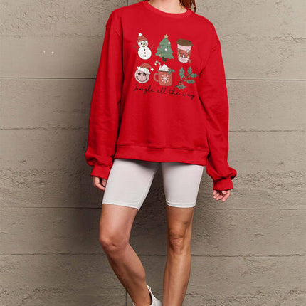 Simply Love Full Size JINGLE ALL THE WAY Long Sleeve Sweatshirt