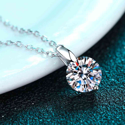 Minimalist 925 Sterling Silver Moissanite Pendant Necklace