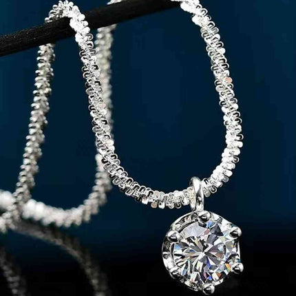 1 Carat Moissanite 925 Sterling Silver Necklace