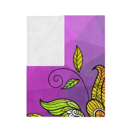 Uniquely You Velveteen Throw Blanket, Multicolor Wild Peacocks Print, v2