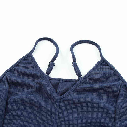 Spaghetti Strap Deep V Jumpsuit with Pockets