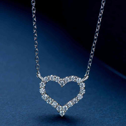 Adored Moissanite Platinum-Plated Heart Necklace