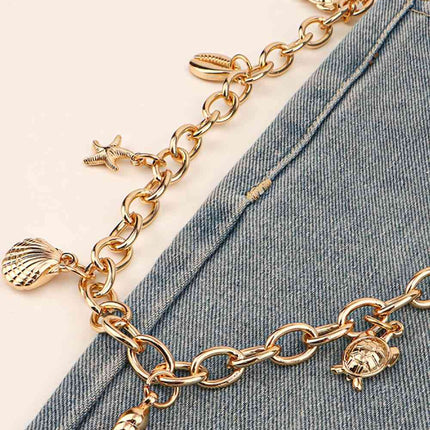 Sea Element Charm Iron Chain Belt