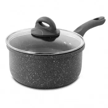 Oster Cuisine Echodale 2 Quart Aluminum Nonstick Saucepan with Lid in Grey Speckle - Vickie Lynn's