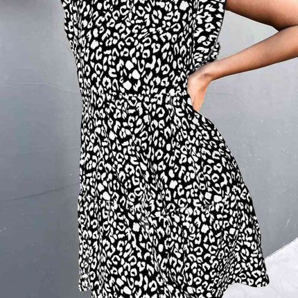 Leopard Round Neck Mini Dress