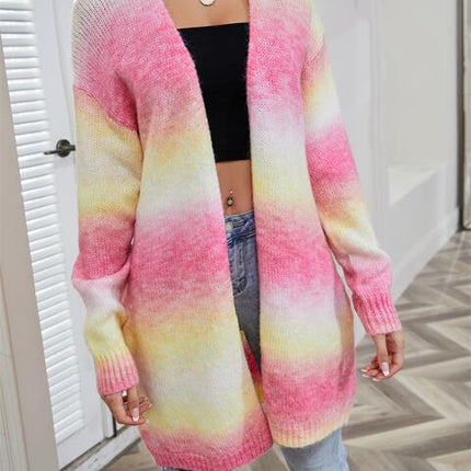Full Size Gradient Open Front Cardigan