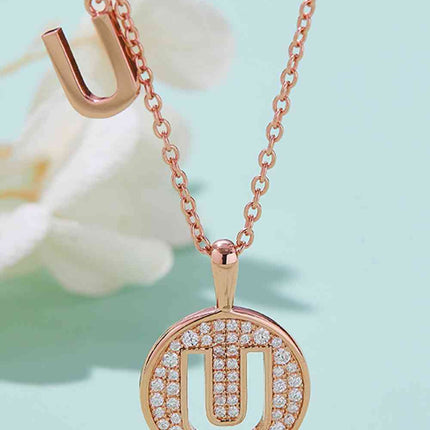 Moissanite U to Z Pendant Necklace