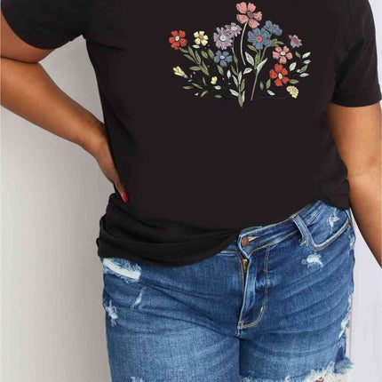 Simply Love Simply Love Full Size Flower Graphic Cotton Tee