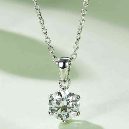 1 Carat Moissanite 925 Sterling Silver Necklace