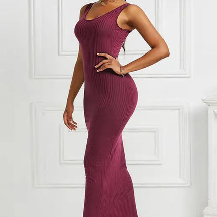 Women's Plus Size Solid Color Sleeveless Dress