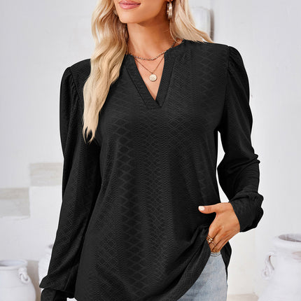 Notched Long Sleeve T-Shirt