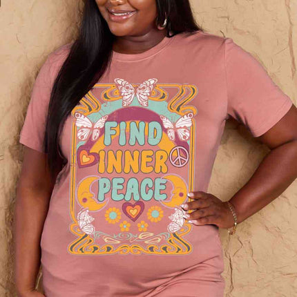 Simply Love Full Size FIND INNER PEACE Graphic Cotton T-Shirt