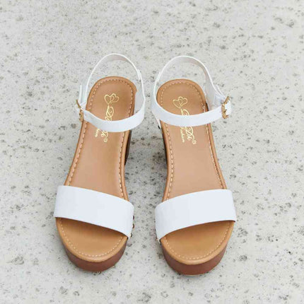 DDK Time After Time Wooden Platform Strap Heels