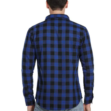 Men's Flannel Plaid Plus Velvet Long Sleeve Shirt