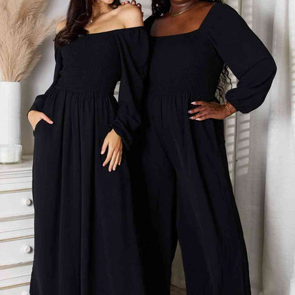 Double Take Square Neck Jumpsuit with Pockets