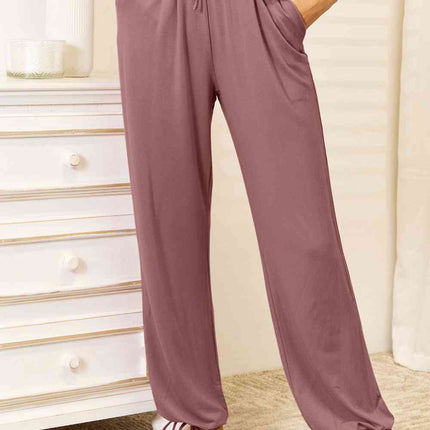 Basic Bae Full Size Soft Rayon Drawstring Waist Pants with Pockets