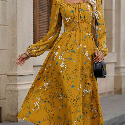 Square Neck Smocked Waist Dress