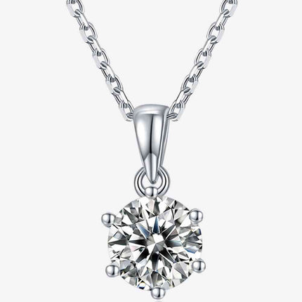 1 Carat Moissanite 925 Sterling Silver Necklace
