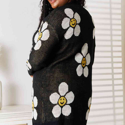 Double Take Floral Button Down Longline Cardigan - Vickie Lynn's