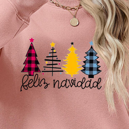 Round Neck Graphic Long Sleeve Sweatshirt