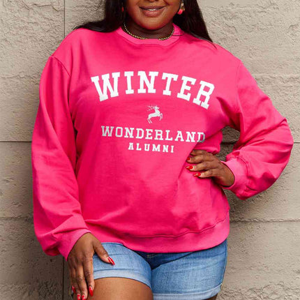 Simply Love Full Size WINTER WONDERLAND ALUMNI Graphic Long Sleeve Sweatshirt