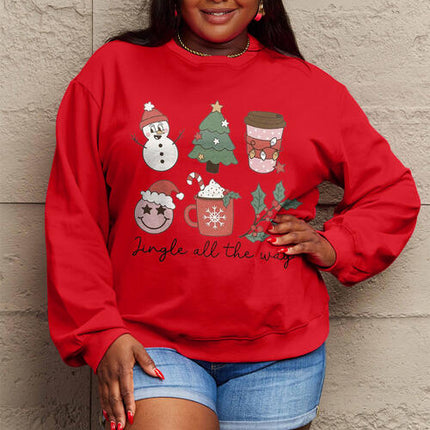 Simply Love Full Size JINGLE ALL THE WAY Long Sleeve Sweatshirt
