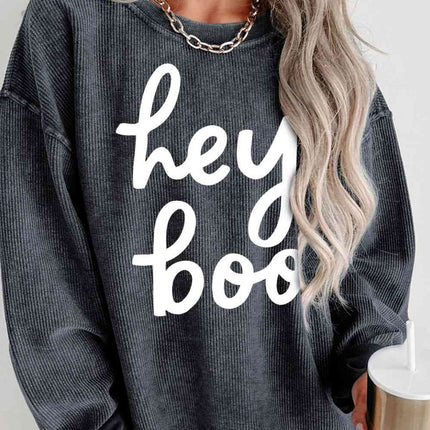 Round Neck Dropped Shoulder Graphic Sweatshirt
