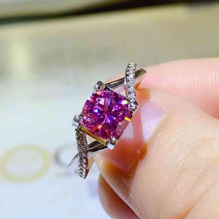 1 Carat Moissanite Crisscross 925 Sterling Silver Ring