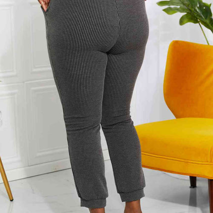 Blumin Apparel Full Size Easy Living Ribbed Joggers