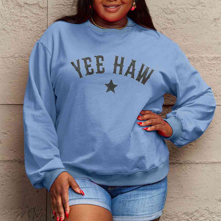 Simply Love Full Size YEEHAW Graphic Round Neck Sweatshirt