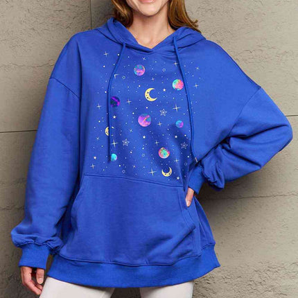 Simply Love Simply Love Full Size Dropped Shoulder Star & Moon Graphic Hoodie